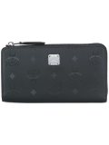embossed logo plaque wallet