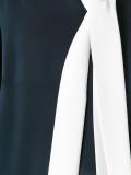 contrast bow blouse