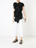 draped shortsleeved blouse