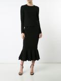 ruffled hem mid skirt