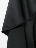 ruffled satin-backed crepe gown