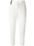 contrast trim straight trousers 