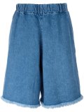 elasticated waist denim shorts