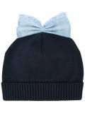 Denim Bow Detail套头帽