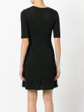 textured-knit flounce dress