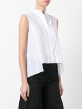 pleated front buttoned blouse