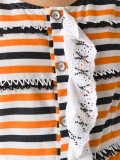 stripe ruffled blouse