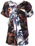 tree print panelled mini dress