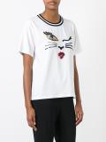'cat wink' motif T-shirt