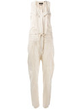 suiting stripe sleeveless jumpsuit