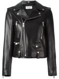 embroidered love patch biker jacket