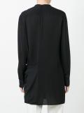 draped front satin blouse