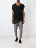 zip drop crotch trousers