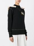 shark patch draped hoodie
