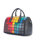 squares print mini duffle