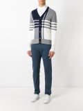 check panel cardigan 