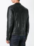 zipped leather jacket 