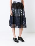 striped patch detail skirt