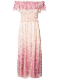 bardot bird print dress