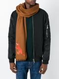 embroidered dinosaur scarf
