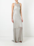 halterneck metallic thread dress