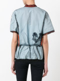sheer panel shortsleeved jacket