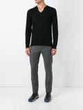 buttoned V-neck jumper