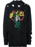 logo print distressed hoodie
