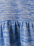 pleated trim V neck top