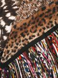 mix print fringed scarf