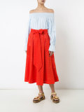 bow detail pleated skirt