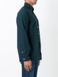 button down collar black watch pattern shirt