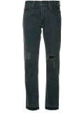 distressed straight-leg jeans 