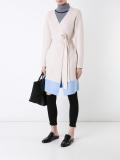 V-neck belted cardi-coat