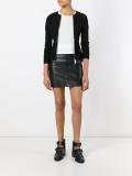 punch hole zipped cardigan