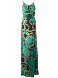 snakeprint maxi dress