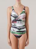 open back printed swimsuit