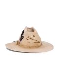feather detail hat