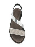 metallic flat sandals