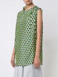 'Geometric Print Asymmetric Collared' blouse