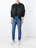 racing stripe tapered jeans