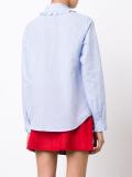 ruffle collar grid print shirt