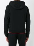 leopard print panel hoodie