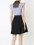 lace insert striped dress