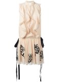 ruffled embroidered trim dress