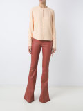 leather flared trousers
