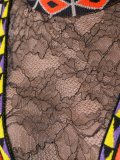 'African wax' print lace effect dress