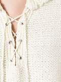 lace-up knit T-shirt 