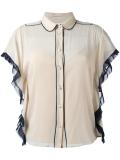 piped trim blouse