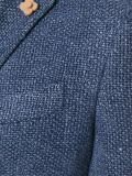floral lapel detail textured blazer